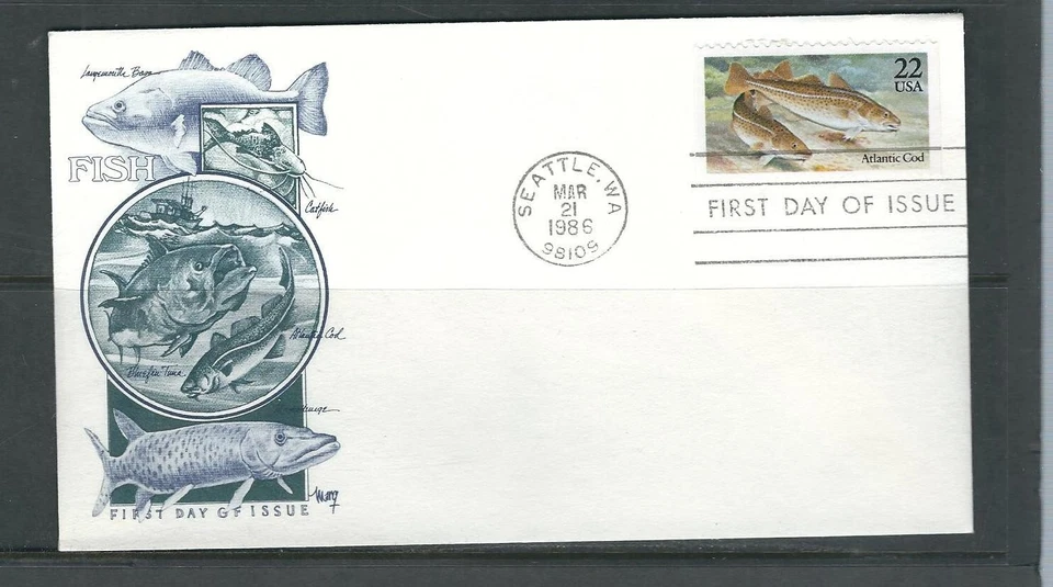 US SC # 2206 Atlantic Cod  FDC . Marg Cachet - Image 1 of 1