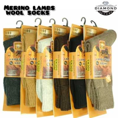 6-12 pares de calcetines térmicos de invierno de lana Merino Lambs para hombre talla 10-13 Foto 1 de 4