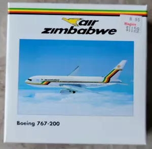Vintage New 1995 Herpa Wings 1:500 Scale Air Zimbabwe Boeing 767-200 NIB 504232 - Picture 1 of 10