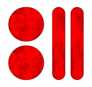 Aufkleber Holografie-Leucht-Reflektoren 110 x 90 mm rot  Warn Sticker - Bild 1 von 1