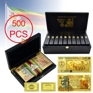 500pcs in Box Zimbabwe Gold Foil Banknotes 100 Yottalillion Dollars Holiday Gift - Picture 1 of 9