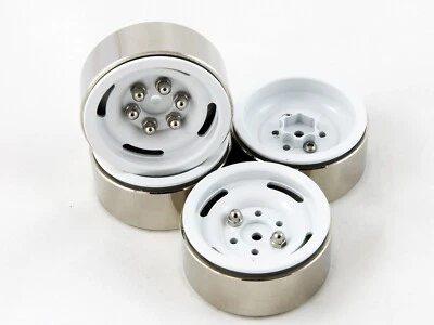 Silver 5-Spoke 1.9" Alloy Wheel Rim Set for 1/10 RC Crawlers, SCX10 AX10 - 4PCS - Image 1 of 4