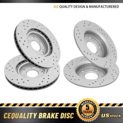 Rotores de freno perforados delanteros y traseros para Acura CSX ILX Honda Civic 2006 2007-2015 Foto 1 de 4