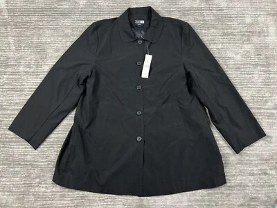 Casual Gear Jacket Womens Extra Large Black Button Front Lined Windbreaker NWT - Image 1 of 4