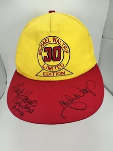 Michael Waltrip Hat; 30; Limited Edition; Autographed By Crew; Vintage; Yellow  - Picture 1 of 7