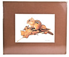 Chipmunk Wildlife Print - Glen Loates Sealed New 10 x 12, Matted with Info Sheet
