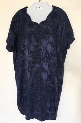 Camisa/vestido para mujer Lord & Talor azul con diseño de flores en relieve - M Foto 1 de 4