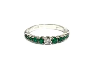 Anillo Eternidad Tramontano Gioielli Esmeraldas 0.65CT Diamantes 0.10CT de Oro - Imagen 1 de 13