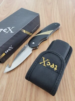 Cuchillo Plegable Case XX TecX 3.63" Hoja de Gancho Inoxidable G10/Mango de Incrustación de Latón Foto 1 de 4