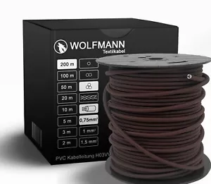 ✅ METERWARE 3-adrig Textilkabel Stoffkabel pendelkabel Braun 3x 0,75 mm2 - Bild 1 von 1