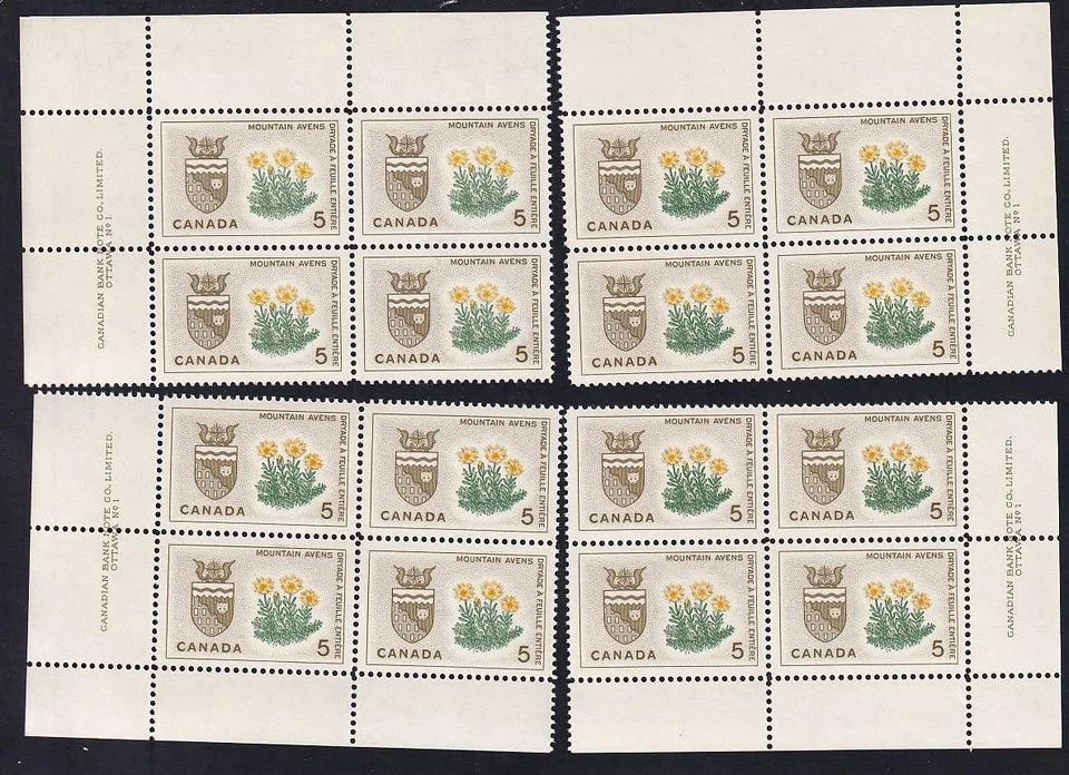 Canada 1966 Northwest Territories Mountain Avens 5¢, MNH PB set sc#429 - Image 1 of 1