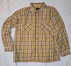 Vintage John Blair Flannel Shirt Plaid Mens Xtra Large Beig Long Sleeve - Picture 1 of 5