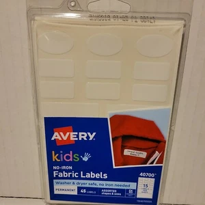 Clothing Labels Writable No-Iron White 45 Pack Avery Kids Camp Nursing Home - Picture 1 of 2
