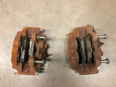 90-96 Nissan 300zx z32 Acero Disco Delantero Pinzas Freno, Pastillas, Pernos 4 Pistones Foto 1 de 3