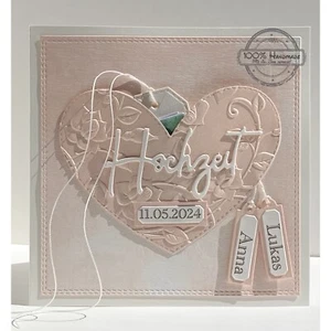 personalisierte Hochzeitskarte Geldgeschenk Glückwunschkarte 100% Handarbeit - Bild 1 von 6