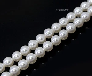 Queen of Pearl Natural Aru Islands PURE WHITE South Sea 8.00 MM Round Strand 15" - Picture 1 of 7