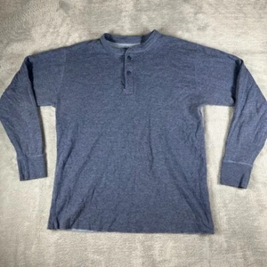LL Bean Shirt Mens XL Tall River Drivers Double Layer Wool Blend Henley Blue - Picture 1 of 11