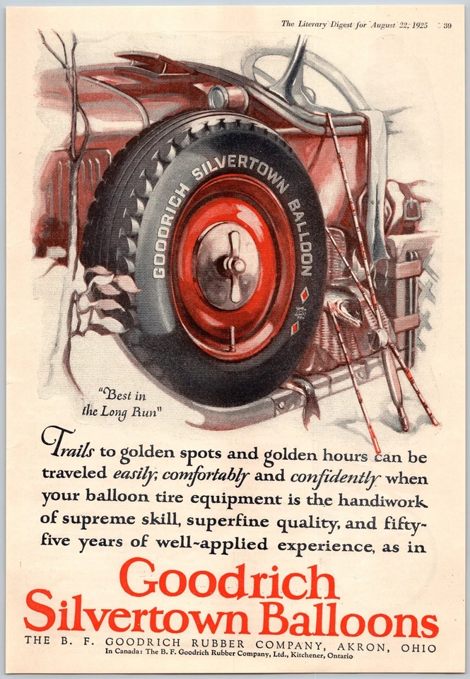 Globos Goodrich Silvertown 1925 peces y líneas de larga duración anuncio impreso vintage Foto 1 de 1