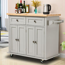Mobile Kitchen Island Cart On Wheels with Drawer Rolling Storage Cabinet Trolley