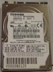 New Old Stock 40GB Toshiba MK4032GSX 2.5" 9.5MM SATA Drive HDD2D34 USA Seller - Picture 1 of 1