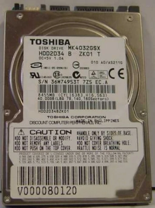 New Old Stock 40GB Toshiba MK4032GSX 2.5" 9.5MM SATA Drive HDD2D34 USA Seller - Image 1 of 1