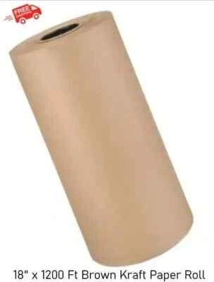 18" x 1200 feet Brown Kraft Paper 30 lb Basis Weight Roll Packaging Shipping NEW - Image 1 of 4