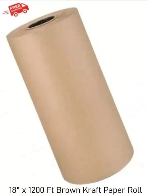 18" x 1200 feet Brown Kraft Paper 30 lb Basis Weight Roll Packaging Shipping NEW - Image 1 of 4