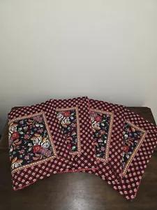 Set Of 4 Vera Bradley Quilted Floral Multicolor Placemats Cottage Country 17x12" - Picture 1 of 12