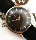 Vintage Omega Black Dial 17j Winding 245 Movement Lady Rose Gold Filled Watch