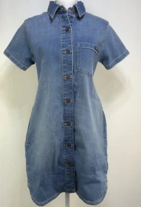 Calvin Klein blaue Denim-Jeans mit Knopfleiste ärmellos Größe Small (A17) - Bild 1 von 9