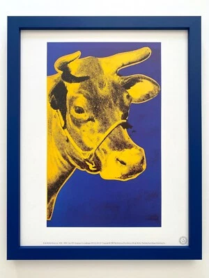 IMPRESIÓN LITOGRÁFICA ARTE POP ENMARCADA VINTAGE 1989 ANDY WARHOL ESTATE "VACA" 1971 Foto 1 de 4
