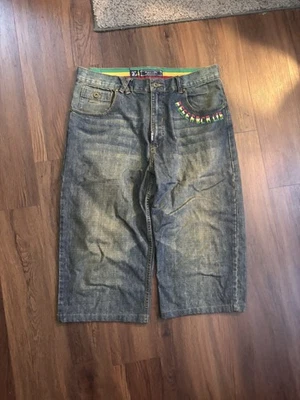 Pantalones Cortos LRG Lifted Research Group Luxirie Para Mujer 36 Doble Barril Capri Y2K Foto 1 de 4