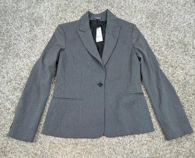 NOVA Jaqueta Blazer Express Feminina Tamanho 12 Cinza Forrada com Um Botão Carreira Escritório - Imagem 1 de 4