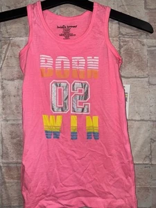 Bobbie Brooks Small 6/6X Tank Top Pink Born To Win Razor Back Top - Picture 1 of 2