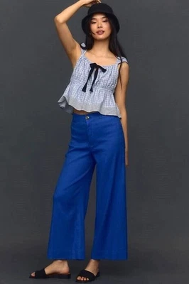 Pantalones cortos de tiro alto Anthropologie Maeve The Ettie mezcla de lino talla 30 Foto 1 de 4