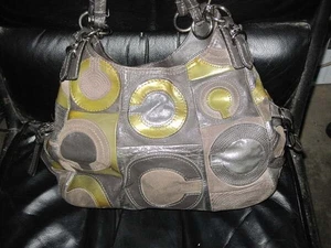Coach Gold and Gray Large Shoulder Bag - Picture 1 of 8
