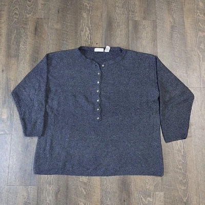 Suéter vintage anos 90 North Crest meio botão para cima  - Imagem 1 de 4