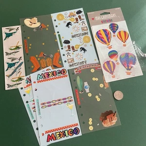 Vtg Sticker Lot- Mrs Grossmans Stickopotomus Hot Air Balloon Travel Cowboy West - Picture 1 of 6