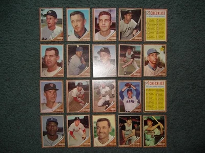 1962 TOPPS БЕЙСБОЛ ЧАСТИЧНЫЙ ПОЛНЫЙ НАБОР ЛОТ (67/598)w/STARS, HOF, RC, полу высоты # - Изображение 1 из 4