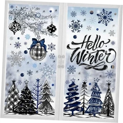 167 PIEZAS Adhesivos Ventana Navidad Hola Invierno Copos de Nieve Navidad  Foto 1 de 4