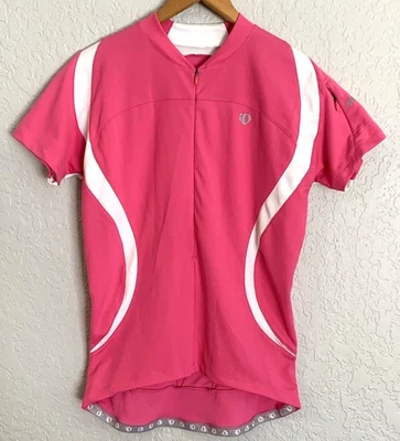 Pearl Izumi Women's Sz M Pink Cycling Jersey Top Half Zip Back Pockets - Image 1 of 4