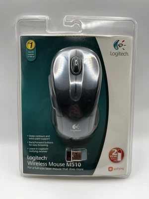 Logitech M510 Wireless Optical Mouse Grey/Black New Sealed In Box - Image 1 of 4