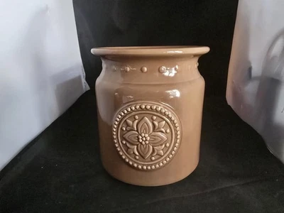 Calentador eléctrico de velas de tarro grande marrón Foto 1 de 4