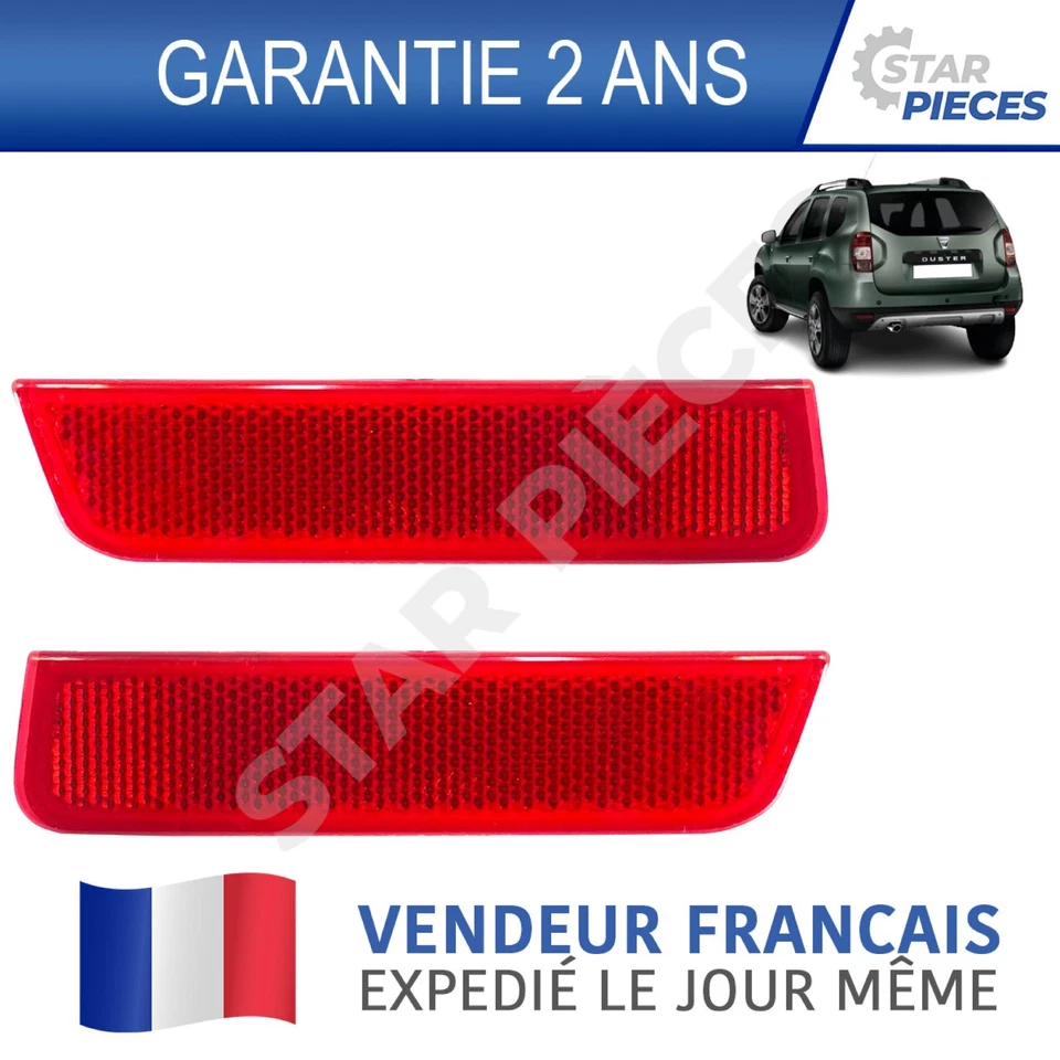 Lot de 2 catadioptres de pare chocs arrière Dacia Duster 1 (2010-2018) - Photo 1/4