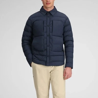 NEW Obermeyer Men's Explorer Down Shirt Jacket Size Small Blue Nights MSRP $249 - Image 1 of 4
