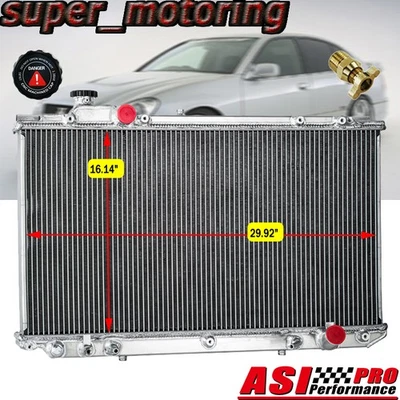 Radiador de 4 filas apto para 98-2005 Lexus GS300 GS400, Toyota Aristo S160 2JZGT JZS161 Foto 1 de 4