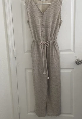 MONO/MAMELUCO A RAYAS Algodón BRONCEADO/NEGRO COMADREJA Cordón Cintura Grande Foto 1 de 4