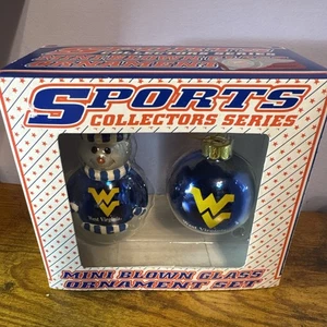 West Virginia Mountaineers Schneemann & Birne Christbaumschmuck Set. - Bild 1 von 9