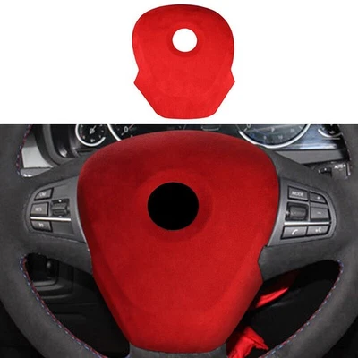Fit For BMW X3 F25 2011-2016 2017 Red Suede Steering Wheel Sheet Ring Trim 1PCS Foto 1 de 4