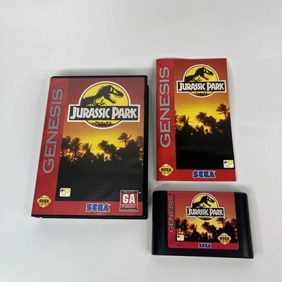 Sega Genesis Jurassic Park 1993 Action Adventure Game with Manual - Image 1 of 4